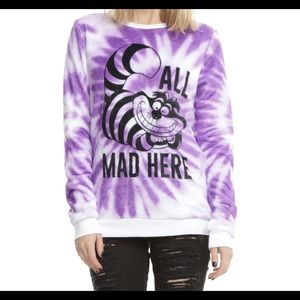"Cheshire Cat" Purple Woobie Disney Sweatshirt NWT